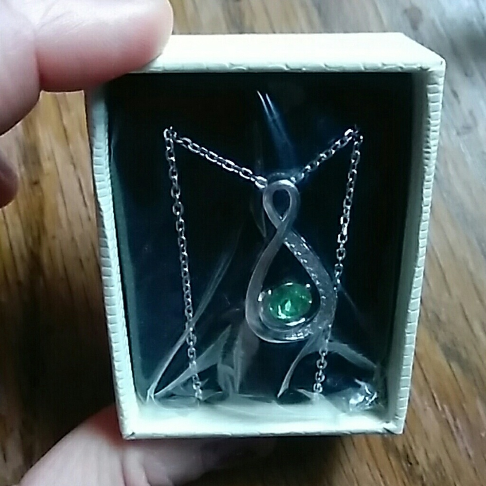 Sterling Silver August Peridot birthstone necklace